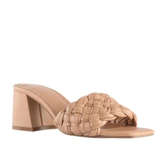 Marc Fisher Nahea Slide Sandal in medium natural leather - Picture 4 of 15